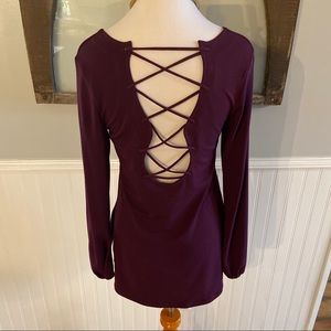 Express lace up back top